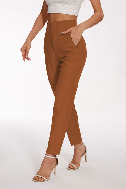 Pantalon décontracté taille haute femme-nouveau style