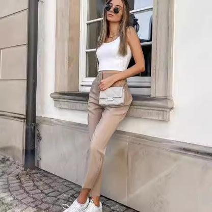 Pantalon décontracté taille haute femme-nouveau style